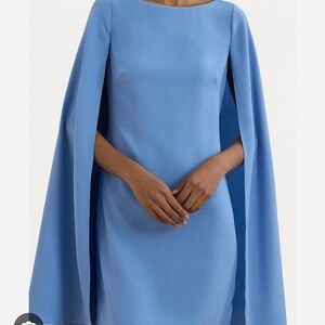 Polo Ralph Lauren Blue Long Sleeve Cape Dress